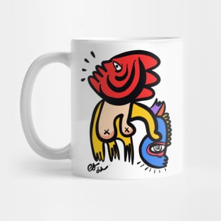 Red Warrior Princess Girl Graffiti Mug